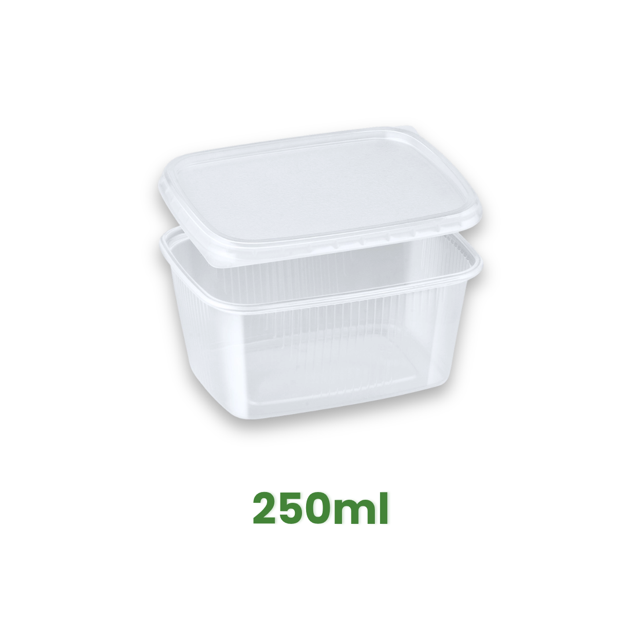 Plastová miska hranatá 250 ml s víčkem, PP průhledná [250 ks]