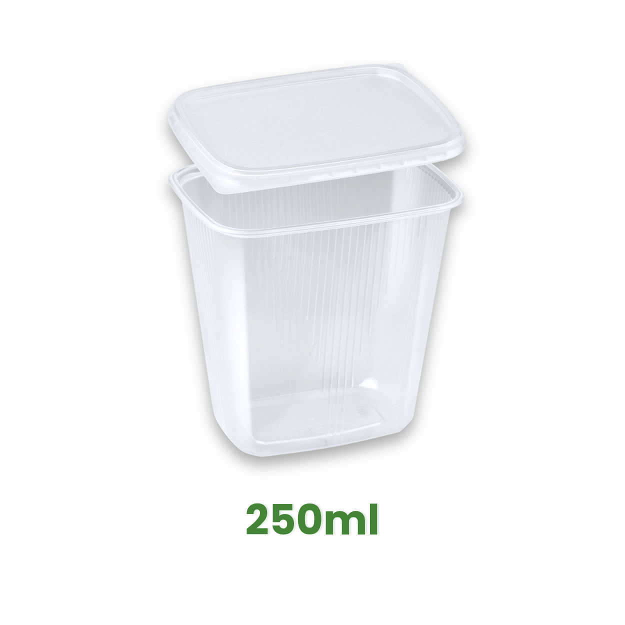 Plastová hranatá miska 500 ml s víčkem, PP průhledná