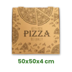 ECO PIZZA KRABICE KRAFT UNIVERZÁLNÍ POTISK 50x50x4, 50ks