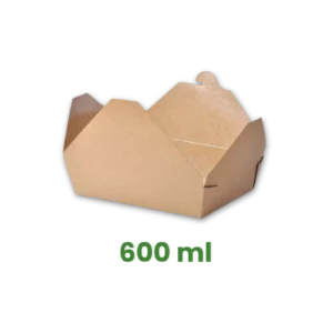 Delibox 600 ml, 130×115×63 mm, Kraft hnědý